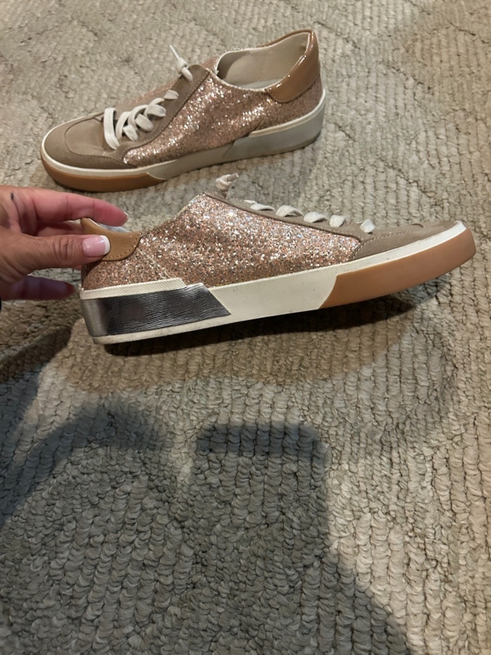 Dolce Vita Women’s Glitter Casual Sneakers - Rose Gold - Picture 3 of 13